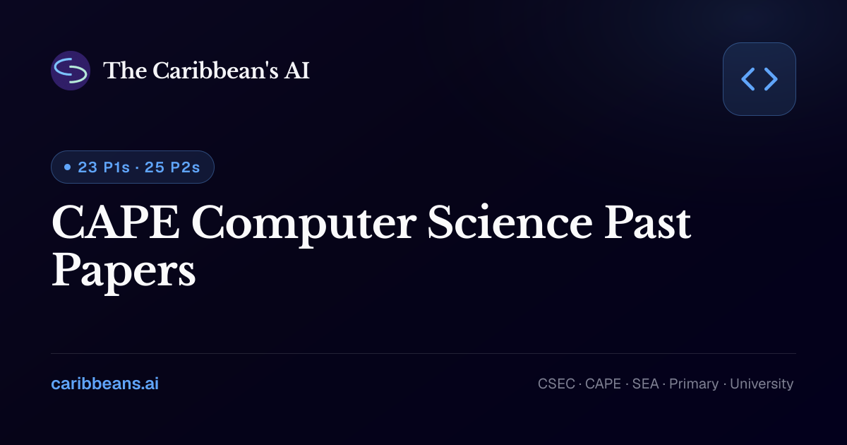 CAPE Computer Science Past Papers 2026 — Unit 1 & Unit 2 | CXC Past Papers