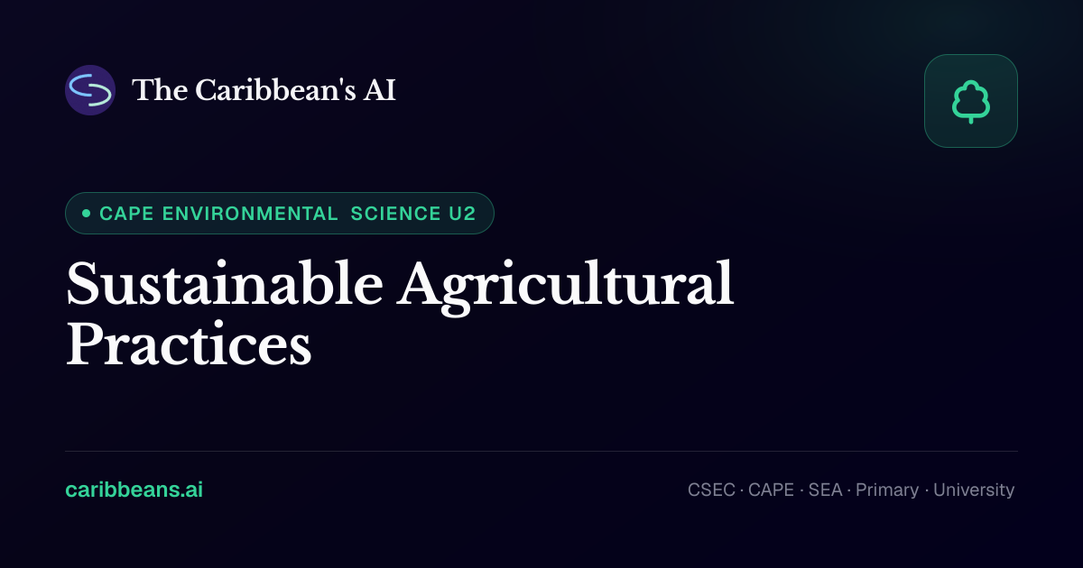 CAPE Environmental Science: Sustainable Agricultural Practices — Free ...