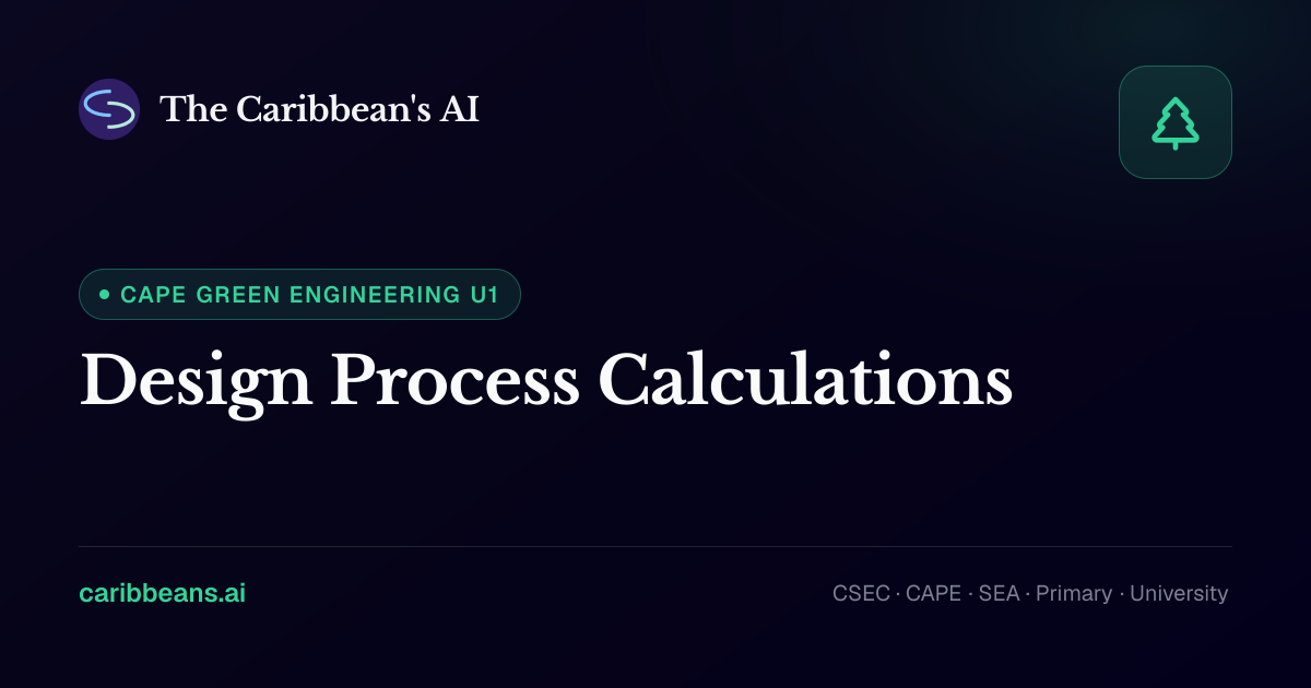 CAPE Green Engineering: Design Process Calculations — Free Caribbean AI ...