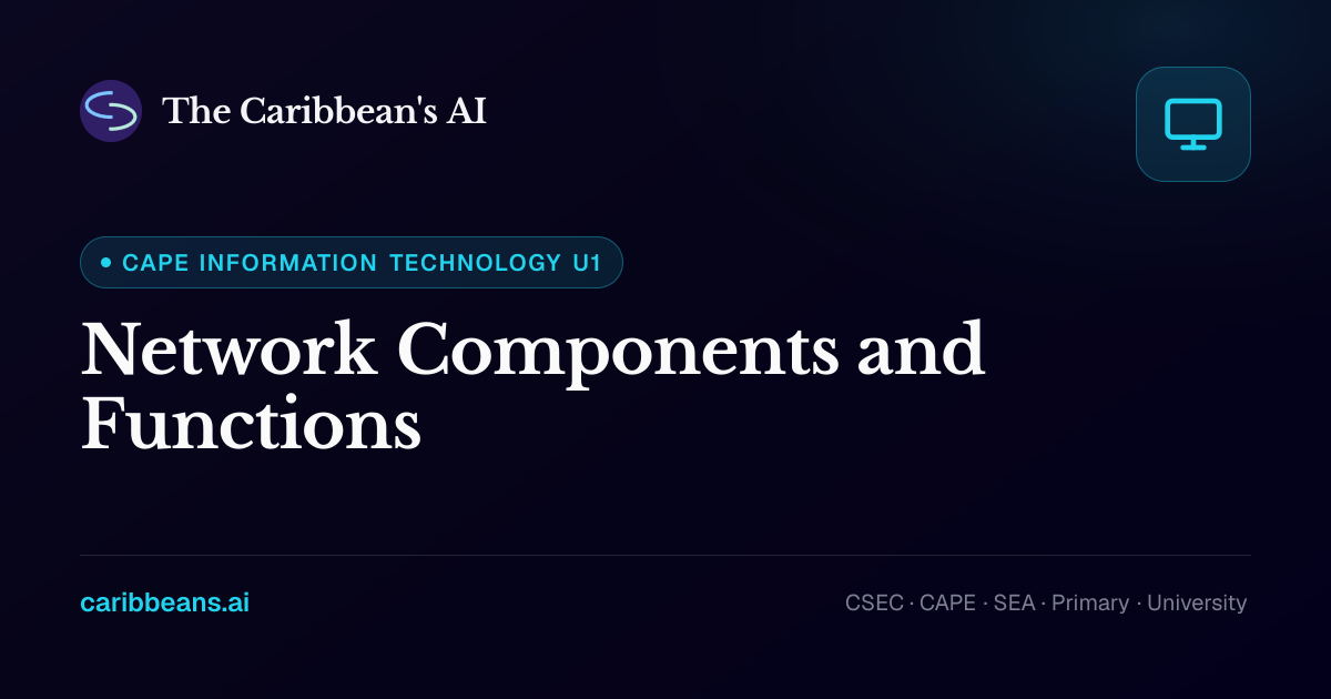 CAPE Information Technology: Network Components and Functions — Free ...