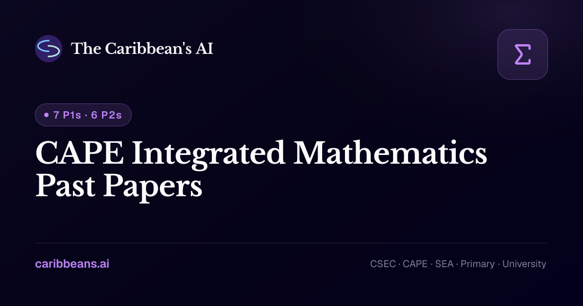 CAPE Integrated Mathematics Past Papers 2026 | CXC Past Papers