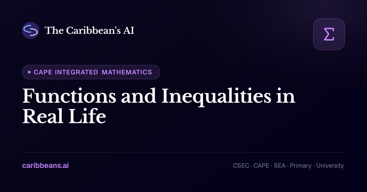 CAPE Integrated Mathematics: Functions and Inequalities in Real Life ...