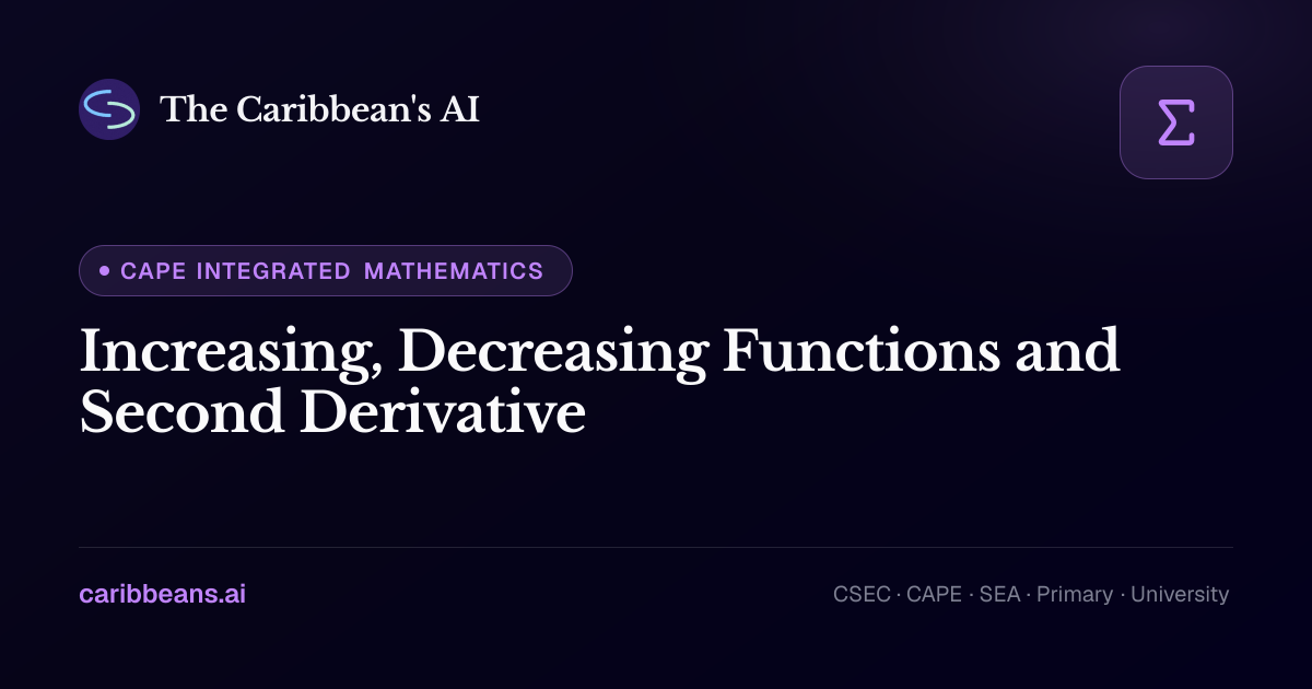 CAPE Integrated Mathematics: Increasing, Decreasing Functions and ...