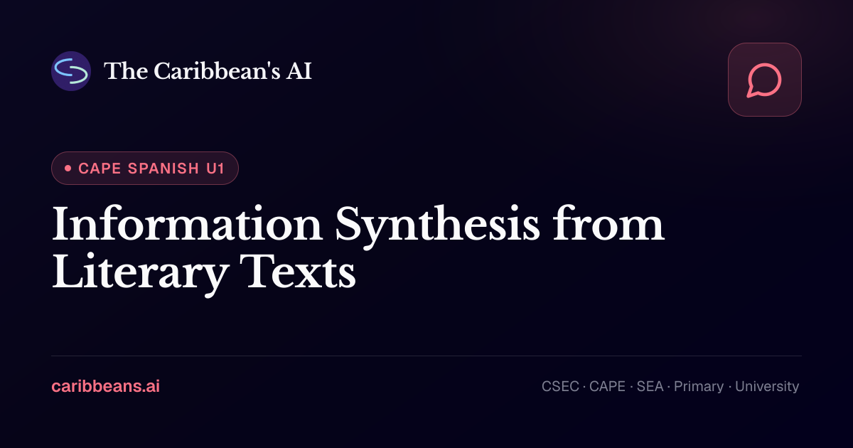 CAPE Spanish: Information Synthesis from Literary Texts — Free ...