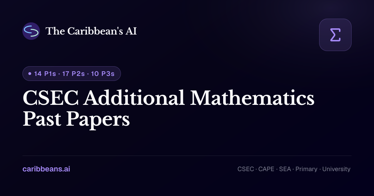CSEC Additional Mathematics Past Papers 2026 — Free CXC Past Papers ...