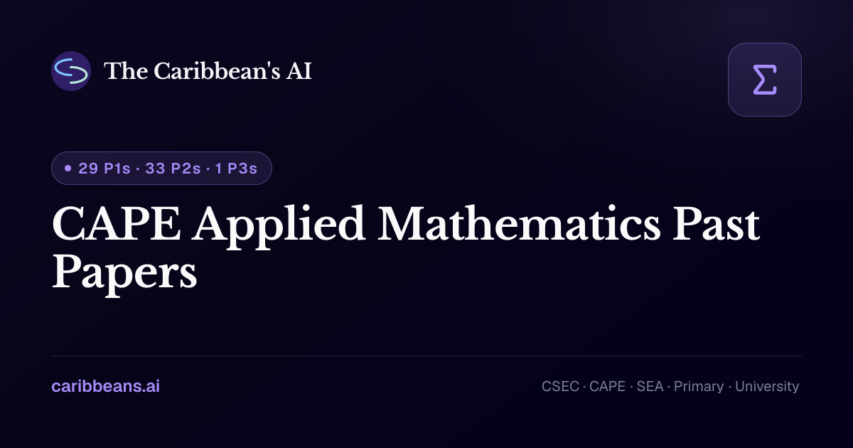 CAPE Applied Mathematics Past Papers 2026 — Unit 1 & Unit 2 | CXC Past ...