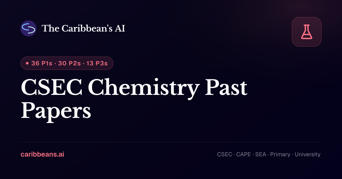CSEC Chemistry Past Papers 2026 — Free CXC Past Papers with Answers