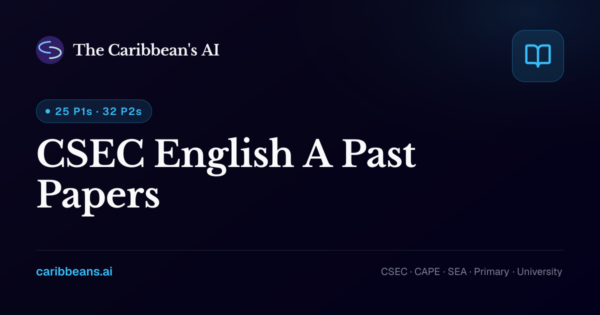 CSEC English A Past Papers 2026 — Free CXC Past Papers with Answers
