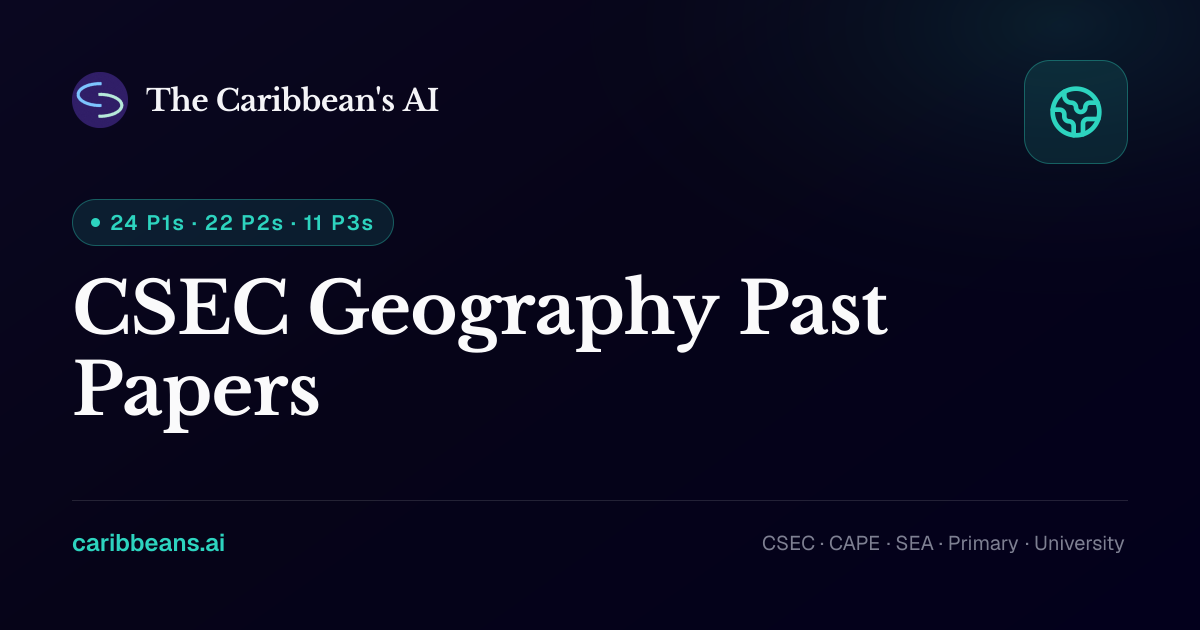 CSEC Geography Past Papers 2026 — Free CXC Past Papers with Answers