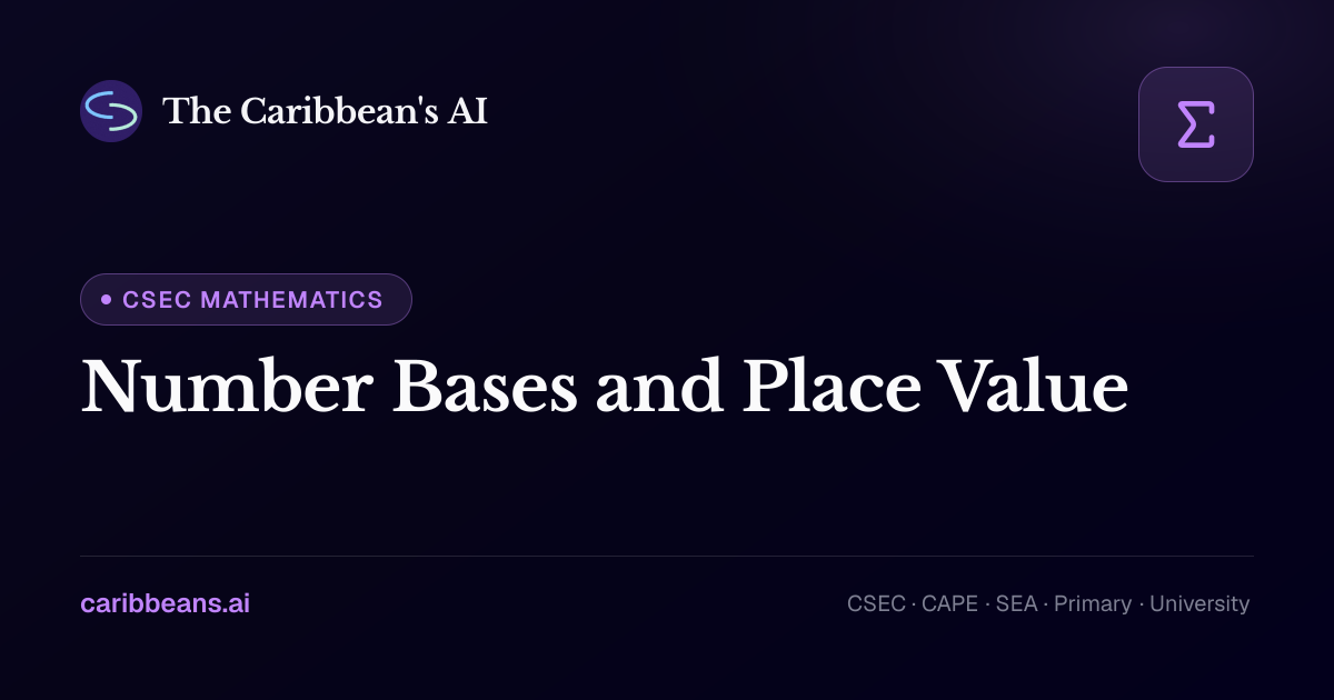 CSEC Mathematics: Number Bases and Place Value — Free Caribbean AI Textbook