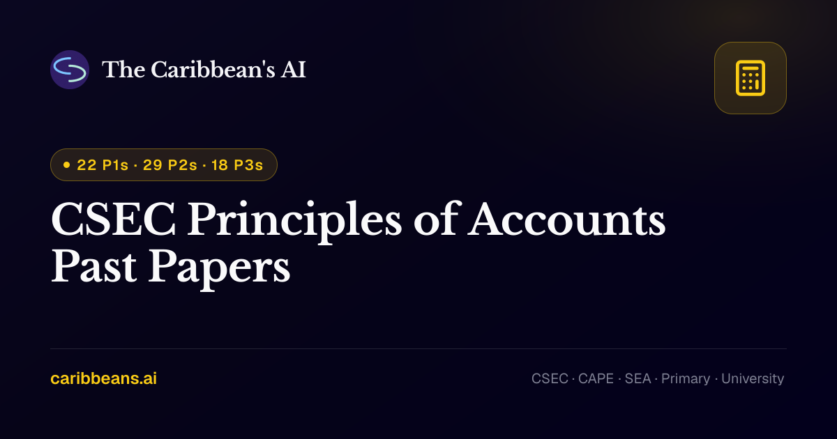 CSEC Principles of Accounts Past Papers 2026 - Free CXC Past Papers ...