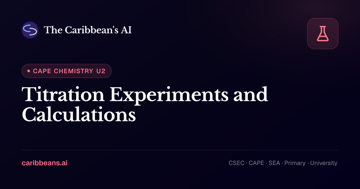 CAPE Chemistry: Titration Experiments and Calculations — Free Caribbean ...