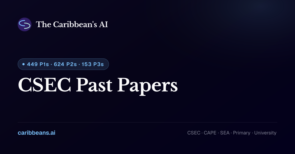 CSEC Past Papers 2026 — Free CXC Past Papers, Answers & Practise